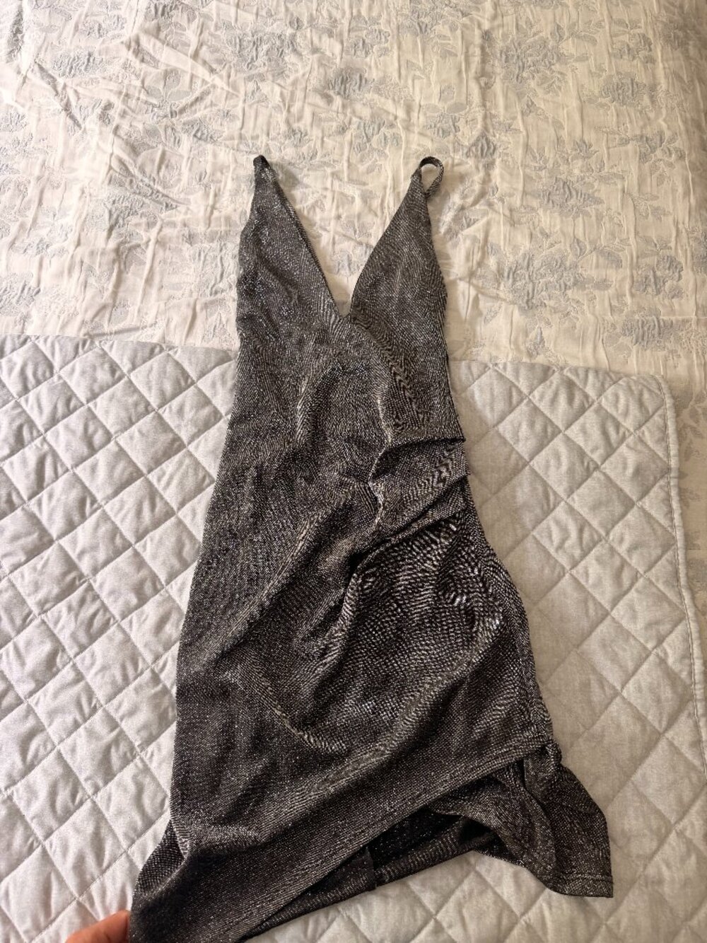 Sparkly Silver Mini Dress